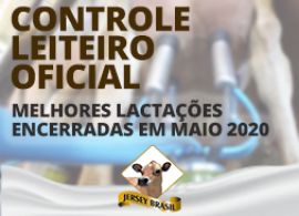 Controle Leiteiro Oficial - Melhores Lactações encerradas em Maio de 2020